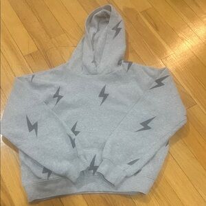 Girl Do Too Gray Lightning Bolt Hoodie Size Medium